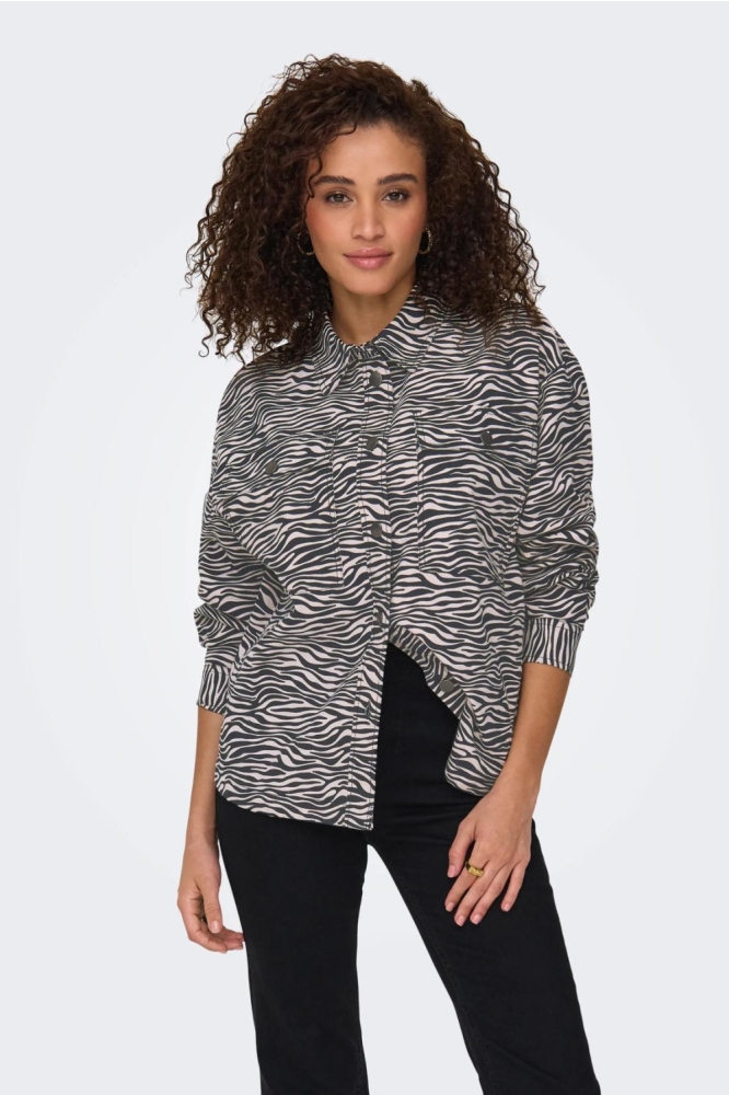 JDYRAY L/S SHACKET PNT 15343450 Ultimate Gray/BLACK ZEBRA